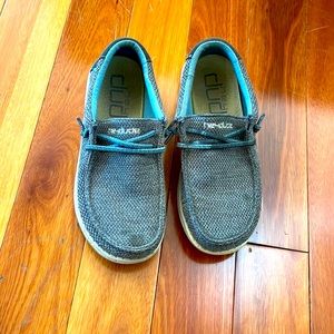 Dudes size 2 grey and white